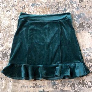 Fit and Flare Velvet Skirt